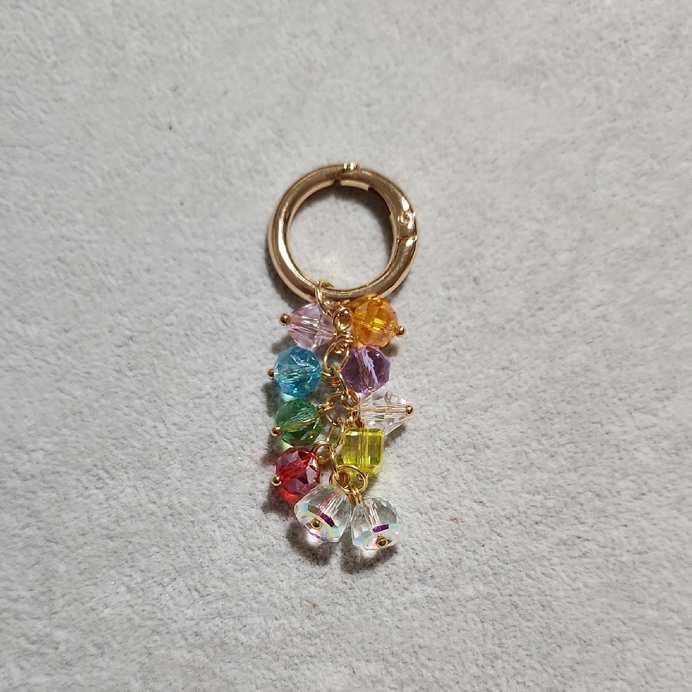 Multicolor Crystal Charm Key Ring